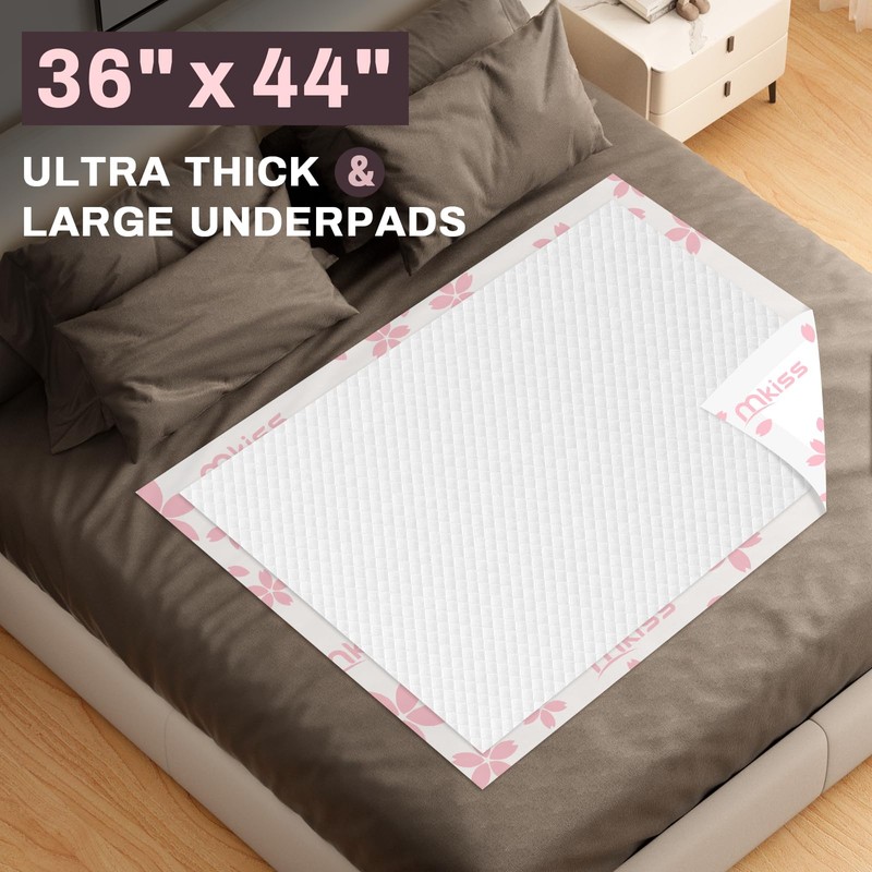 MKISS Heavy Duty Incontinence Underpads, 36" x 44", 40 Count-Super