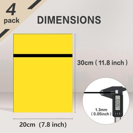 Creatorally Laser Material, Engraving Signs Blanks 30 x 20 cm 1.3 mm, Plastic Plate for Engraving, Pack of 4, Engraving Plates for Name Plate, Front Door, DIY (Black on Yellow)