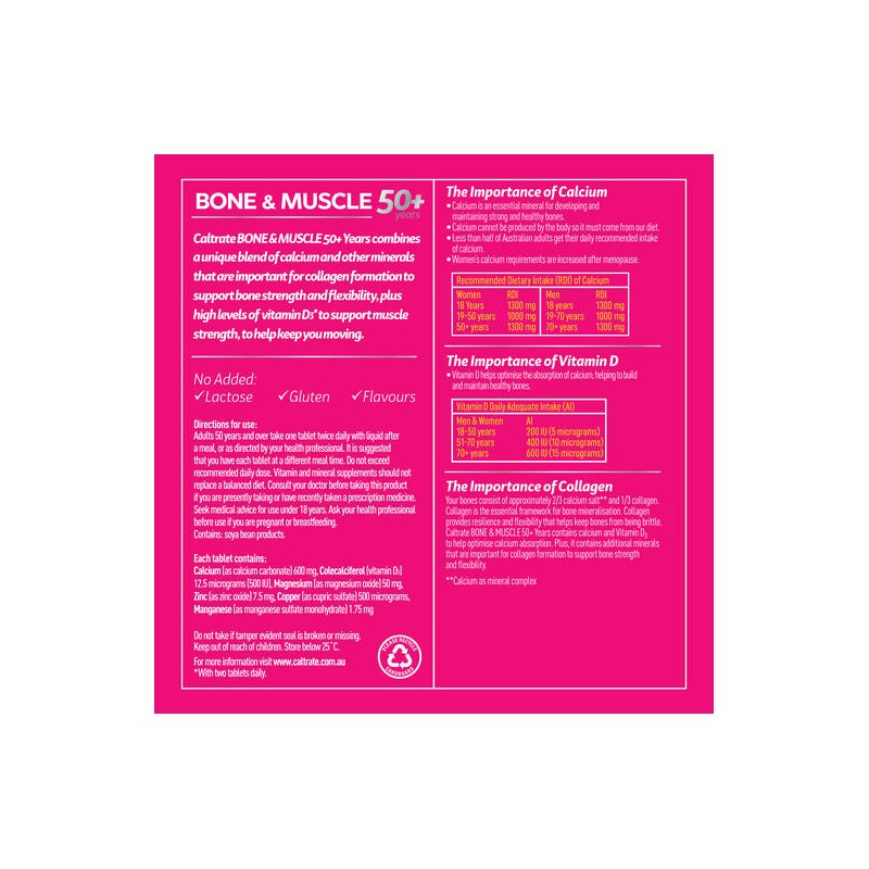 Caltrate Bone & Muscle 50+ Years 100 Tablets