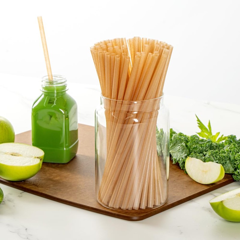Restaurantware-Basic Nature 8.3 Inch Disposable Straws, 100 Sustainable Straws -