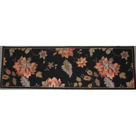 Safavieh Chelsea Collection HK306B Hand-Hooked French Country Wool Runner, 2'6" x 8' , Black