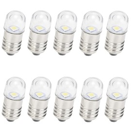 GutReise AC/DC E10 Bulbs, 10pcs 24 Volt Warm White E10 Replacement Bulbs Miniature Screw LED Lamps 0.5Watts 65Lm (24 Volt, Warm White)