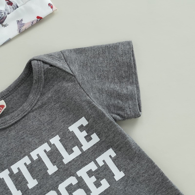 Baby Layette Set Infant Boy Farm Animals Bodysuit Clothes Letter