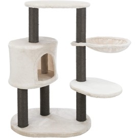 TRIXIE Moriles Cat Tower with Scratching Posts, Condo, Hammock, Padded Platform, Light Gray