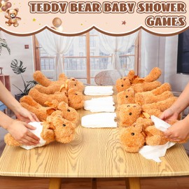 8 Sets Bear Blindfolded Diaper Changing Baby Shower Games Boys Girls Baby Dolls Diapers for Bridal Shower Gender Reveal Games Prizes Gifts for Adults