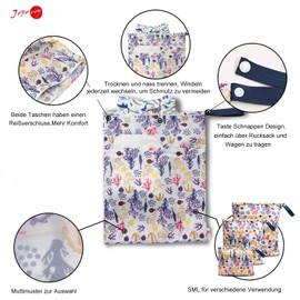 Wet Bag Waterproof Nappy Bag for Travelling Wet Bag Nursery Wet Bag Nursery Laundry Bag Fabric Nappies Laundry Bag Nursery Waterproof Nappy Bag for Baby Set of 4, lemon pumpkin ocean stars, Casual