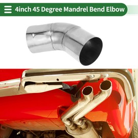 Motoforti 4" OD 45 Degree Mandrel Exhaust Tube Car Exhaust Pipe Mandrel Bend Tubing Pipe 5.91" Leg Length T304 Stainless Steel Silver Tone 2 Pcs