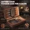 Scotte Cigar Humidor Box, Cigar Lighter Cedar Wood Lined Leather