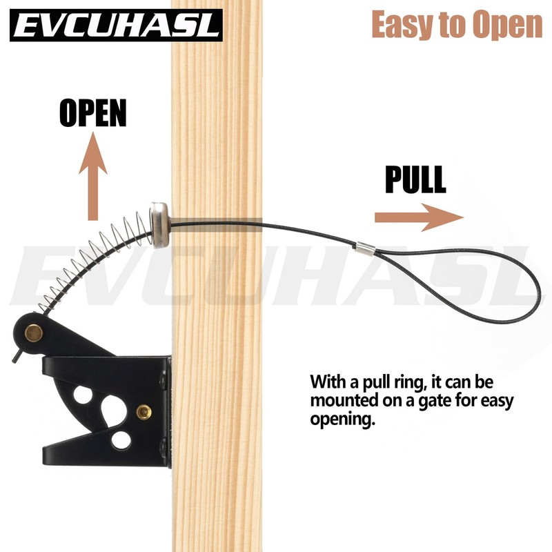 1 Piece Gate Latch Cable Pull, Stainless Steel Spring Loaded