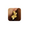 Gold Statement Earrings For Women 18K Gold Plated Sectored Flower
