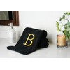 Decorvo Black and Gold Bathroom Hand Towel - Monogrammed Luxury