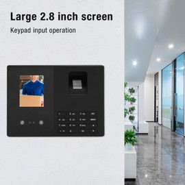 Fingerprint Time Clock, Biometric Fingerprint Time Clock System with 2.8 Inch Screen, 3000 Fingerprints, 3 in 1 Biometric Employee Time Attendance Machine