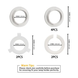 TRUEIN 8 Pcs Lamp Shade Ring, E27 to E14 Lampshade Ring Converter, Plastic Lamp Screw Fitting Ring, E14/E12 Lampshade Reducing Ring for Socket Screw Bulbs, Bayonet Cap Lampholders