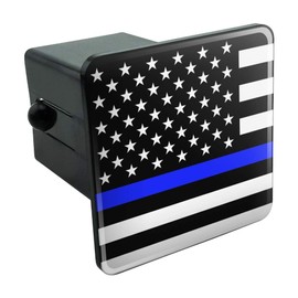GRAPHICS & MORE Thin Blue Line American Flag Tow Trailer Hitch Cover Plug Insert 2"