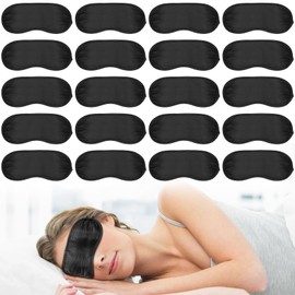 Gjinxi 20Pcs Sleep Mask Silk Cover, Silk Sleep Mask Eye Masks with Adjustable Strap Blindfold Eye Masks for Women Men, Night Eyeshade Eyes Cover for Travel Blindfold Meditation Nap Party Supply