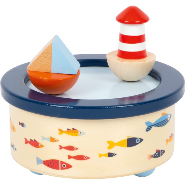 small foot 12215 Large Ocean Wooden Music Box for Children from 3 Years with Removable Figures