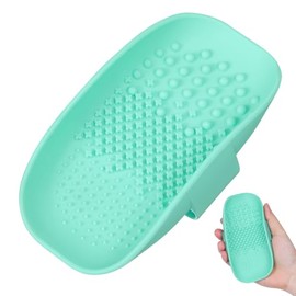 STOBAZA Almohadilla Limpia Eficazmente para Brochas de Maquillaje de Limpieza Color Verde de Silicona Fácil de Almacenar y las Cerdas para Mujeres