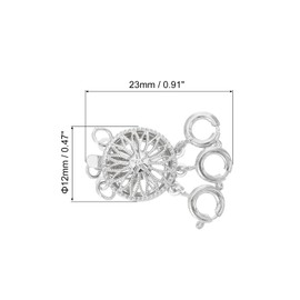 sourcing map Layering Chain Clasp Separator 3 Stands Slide Chain Lock Clasp Converter Connector for Layered Chain Making, Silver