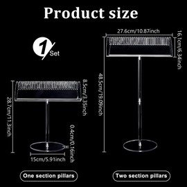 AHANDMAKER Acrylic Hair Display Stand for Hairdressing Salons Transparent Holder for Hair Extensions Organiser Wig Stand Wigs Styling Tool Hair Hanger