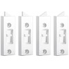 Window Latch Locks Window Parts and Hardware Window Tilt Latch Plastic Construction, Spring Loaded, 2 Inch Hole Center Spacing Sliding Lock Replacement (White,4 Pieces)