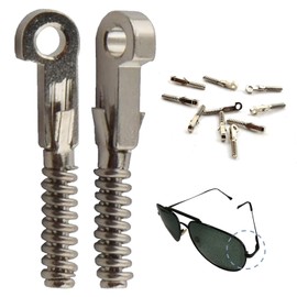 Dyuexi Glasses Spring Insert Glasses Repair Optical Frame Replacement Parts Eyeglass Specs Repair Screw In Temple Joint, Metal Eyeglass Hinge Repair Kit(100pcs,1.2mm)