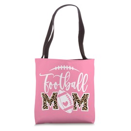 Game Day Pink Leopard Sports High School Football Mom Tote Bag