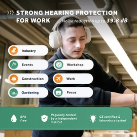 Schallwerk ® Work+ Ear Defenders - Size Adjustable Hearing Protection Earmuffs, Noise Protection Headphones - Ear Muffs for Work and Everyday Life