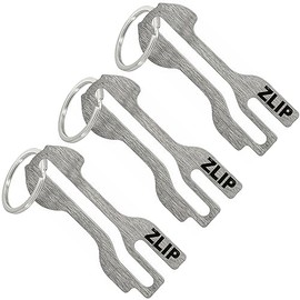 ZLIP® and Slide Shopping Trolley Remover Stainless Steel with Key Ring Shopping Trolley Opener for Almost All Shopping Trolleys Key Ring Opens Front Loader and Drawer Shopping Chip Pack of 3