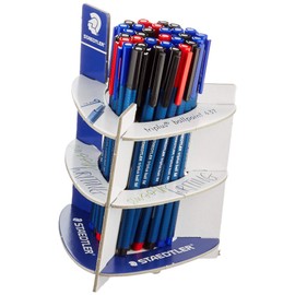 STAEDTLER Noris Triplus Ball 437 MA30 Medium Width Ballpoint Pen Pack of 30 Ballpoint Pens in Red, Blue and Black