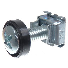 SECCARO 20 x M6 Rack Mount Cage Nuts Zinc Plated Steel 20mm Phillips Screw (PH) Washer