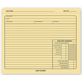 DFS 278 Manila Job Folder 10 x 12 Qty 50 folders