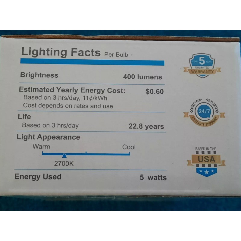 Hyperikon SGU10-27N LED 85-265v 5W, GU10 Bi-Pin Base Spotlight Bulb,