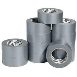 Lockport Lockport Duct Tape Heavy Duty Waterproof - 30 Yards x 2 Inch - 12 Roll Pack Silver Duct Tape Bulk Pack - No Residue, Flexible, Strong, All-Weather and Easy Tear - Grey Heavy Duty