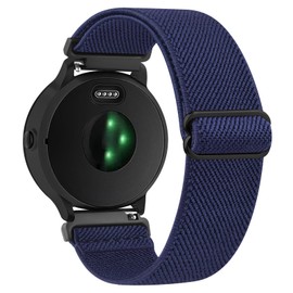 Wanme Elastic Strap Compatible With Garmin Vivoactive 5/3, 20mm Soft Nylon Watch Bands for Vivomove 3, Forerunner 245/645 Music (Blue)