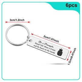 Heigebi 6PCS Inspirational Gifts for Women Pineapple Motivational Gift Keyring Encouragement Gifts for Women Christmas Birthday Thanksgiving Gifts Ideas for Friend Female Cheer Up Presents for Girls