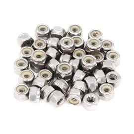 Hmevsafinect 50 Pack 10#32 Nylon Insert Locknuts,304 (A2-70) Stainless Steel Lock Nuts,Standard Inch Thread Nylock Nuts (10#-32, 50 Pack)