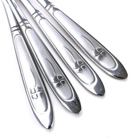 HAZOULEN Grapefruit Spoons, Stainless Steel, 6-2/5-Inch, Set of 4 (Clover)
