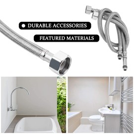 Hyxodjy Tap Connection Hose Fitting Hose Flexible Hose 1/2 Inch 60 cm Connection Hose Water Inlet Hoses M10 Shower Hoses Kitchen Shower Hose Extension for Mixer Tap