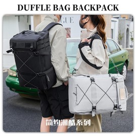 KEQIKAI 45L Travel Backpack, 15.6 Inch Laptop Backpack for Men Women, Large Carry on Backpack Airplane Approved, Waterproof Rucksack Casual Daypack with Shoe Compartment for Work Business Hiking Grey