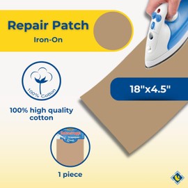 USIT, 1pc Thermoadhesive Cotton Repair Patch, 18"x4.5", Lightweight and Resistant, Avion
