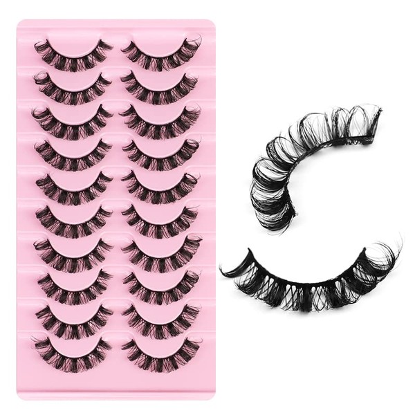 LcoLourx False Eyelashes Natural Look Russian Strip Lashes D Curl