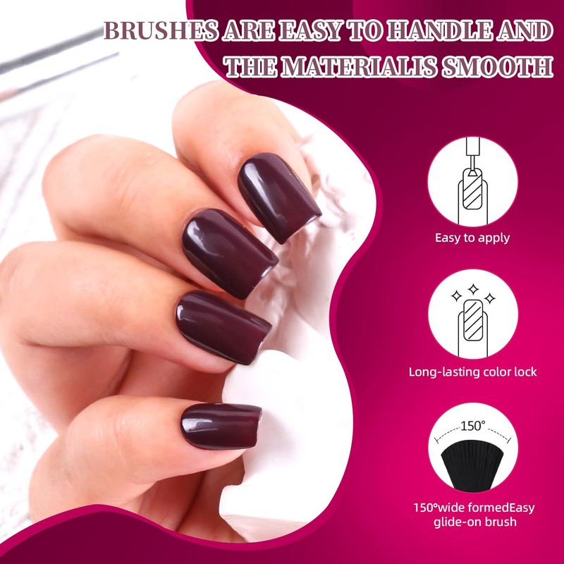 DouborQ Mud Red Color Nail Polish Finger Air Dry Long-lasting