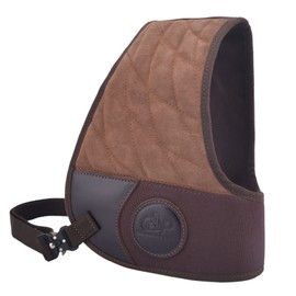 Leather Protective Shirt Vest for Shotgun Rifle, Recoil Reducer Padding Vest Field Shield with Adjustable Straps (Brown For Left-handed Hunter)