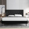 Allewie Full Size Upholstered Platform Bed Frame with Adjustable Headboard,