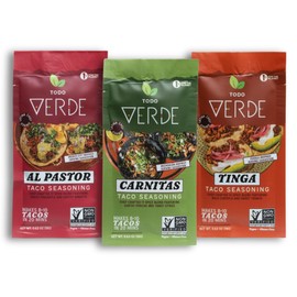 Taco Seasoning Packets - Todo Verde Mexican Seasoning Mix | Chef Curated Taco Blends with Black Garlic | Al Pastor, Carnitas, Tinga Variety Pack | Vegan, Gluten Free, Preservative Free (3 Pack)