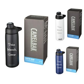 Schmalz CamelBak® Sports Bottle Chute MAG 600 ml Vacuum Insulated Copper Stainless Steel Insulated Flask with Copper Insulation Leak-Proof, with engraving, navy, 234 x 72 x 95 mm