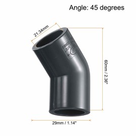HARFINGTON 2pcs 45 Degree Elbow PVC Pipe Fittings 1/2" 2 Way Furniture Grade PVC Corner Connectors Angle Elbow Side Outlet for Sewer Plumbing Drain Pipe Water Supplies Build Garden