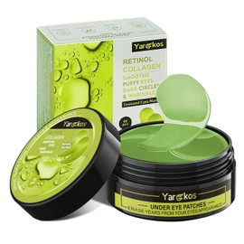 60 Pieces Green Deep Hydration Moisturising Eye Pad Mask, Green Collagen Hydrogel Anti Ageing Eye Pads 30 Pairs, Hyaluronic Acid Eye Mask Remove Dark Circles, Collagen Eye Mask