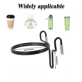 Lyfengdeam Stainless Steel Shopping Cart Cup Holder,Cup Organizer for Hanging Coffee Cup Drink Cups Tapered Cup Baby Bottle, Cart Drink Holder Hanging Cup Holder re-usable(Black)