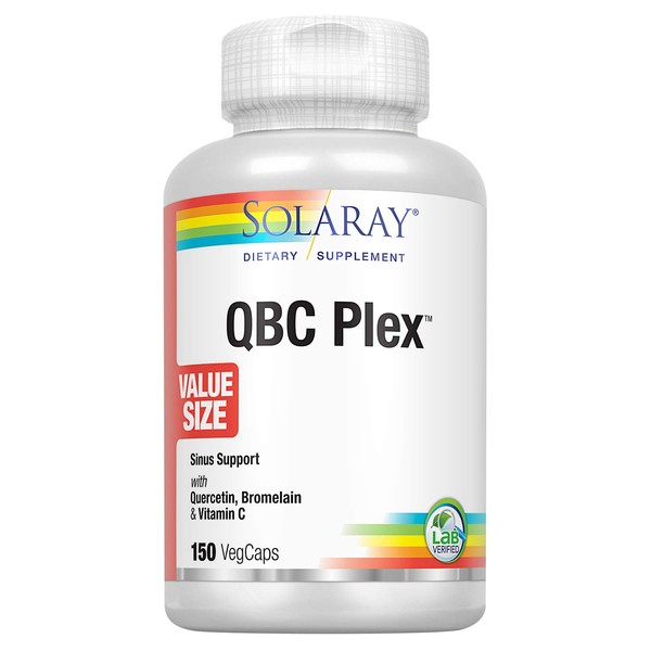 Solaray QBC Plex | Quercetin & Bromelain Plus Vitamin C | Year Round Immune Function & Respiratory Health Support | Non-GMO & Vegan (150 CT)